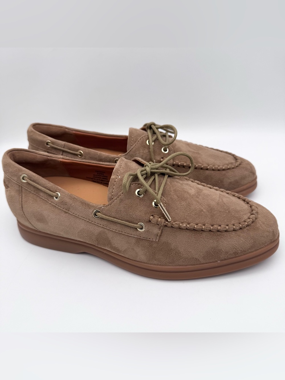 Bared Footwear Tringa Coffee Tan Suede Flat Boat Loafers Women's EU 38 US 7.5-8